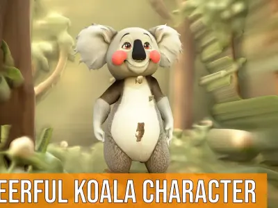 Cheerful Koala Character model pack Low-poly 3D model
