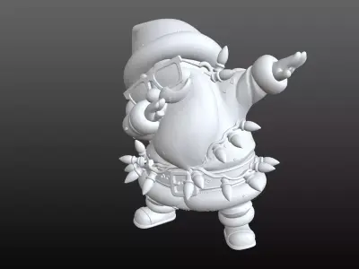 Santa Claus Modern Cartoon Cool Christmas STL Model 3D print model