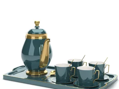 luxury cup and saucer set  3D model