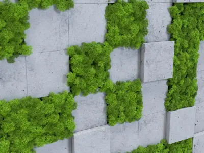 Concrete wall panel 3D model