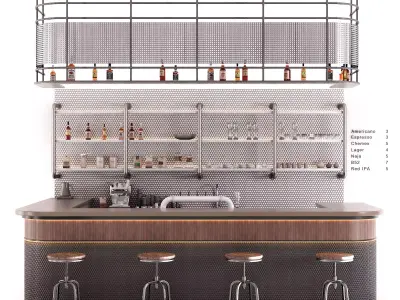 Contemporary Bar Counter 3D model