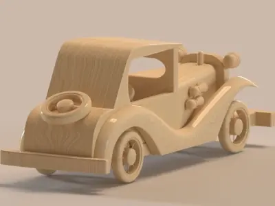 Wooden Toy Car 3D model get