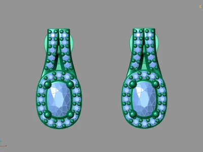 Mini Set Ring Pendant Earrings STL 3DM Womens Jewelry 3D print model