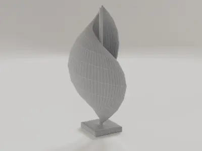 Interior decoration shell art sculpture Low-poly 3D model