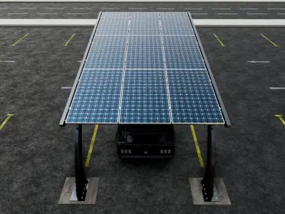 L TYPE MODERN SOLAR CARPORT TYPE-1 3D model