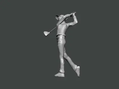 3D Model-CHARACTER0053 golfer swinging club 3D print model