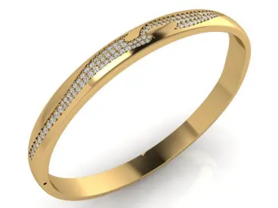 Diamond Bangle Bracelet 3722 3D print model