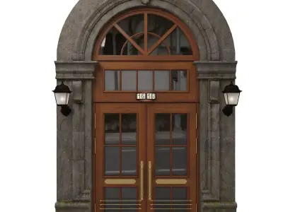  Entrance classic door 08 3D model