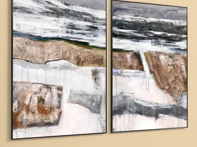 Plaster Two Photo Frame 300 Low-poly 3D model