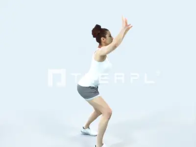 Yearn 11C Volleyball Overhead Sports Woman Low-poly 3D model