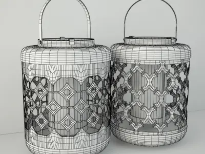 Dharma Metal Lantern Set 3D model