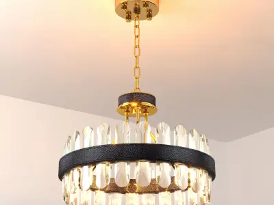 Machine LED Postmodern Round Crystal Chandelier Lighting Lustre  3D model