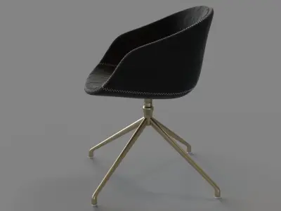 Swivel Chair Antique Brass 3D model