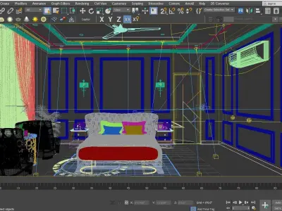 Luxury Bedroom Interior Photorealistic scene in 3Ds max Vray 5 3D model