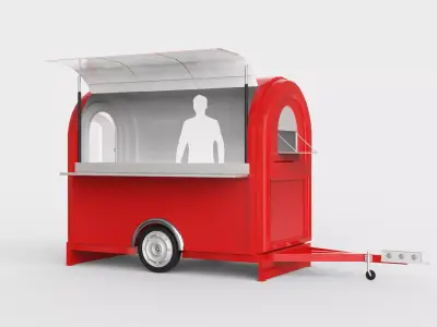 Camper Food Cart 3D model