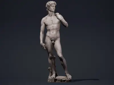 David statue 3D model for real-time engines Low-poly 3D model