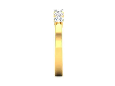 Band 3dm Render Details five stone diamond ring gold 3D print model
