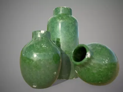 Ceramic flower pots  3D model