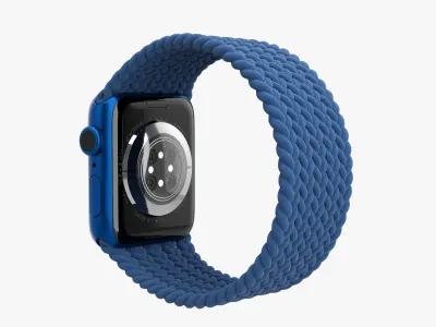 Apple Watch Series 6 braided silicone solo loop blue 3D Model Pack