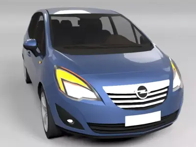 OPEL MERIVA 2011 LOWPOLY Low-poly 3D model