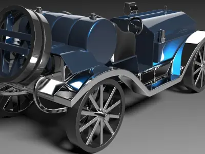 vintage car Low-poly 3D model