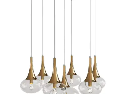 luxury hollywood regency amber glass cascading lamp Low-poly 3D model