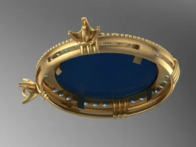 simple circular pearl with diamonds 3D print model