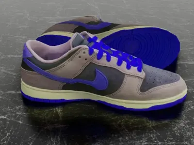 NIKE DUNK 3D SHOES - BLUE Low-poly 3D model