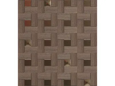Wood and Bronze Wall Panel 3D model
