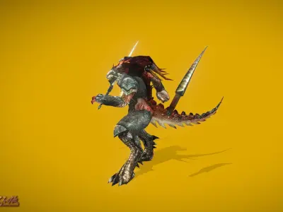 RPG Dragon Warrior Low-poly 3D model