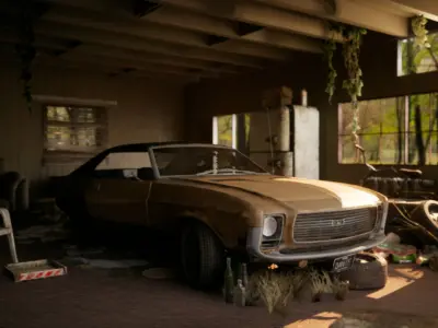 Abandoned car garage  UE5 Low-poly 3D model