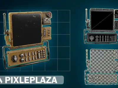 10 SCI-FI CONTROL PANEL GAME READY 3D model