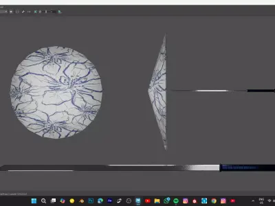 umbrella sword model Low-poly 3D model