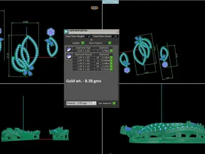 Pendant Earrings combo - 1166 3D print model