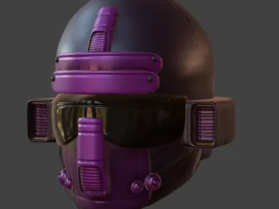 Gas mask helmet 3d model scifi Low-poly  Low-poly 3D model 98