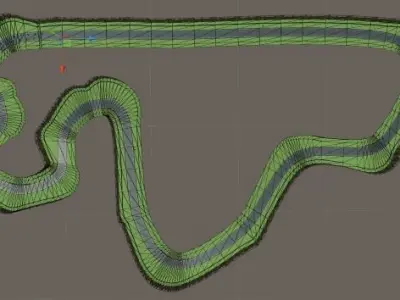 Race Track 01  Spruce Creek Park Low-poly 3D model