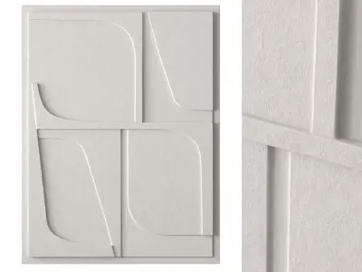 Light grey relief artwork 3D model