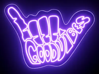 Good Vibes Neon Sign 3D model
