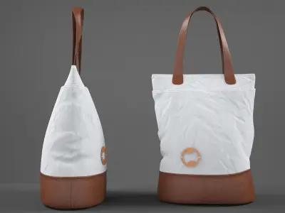 bag2 two tote bags 3D model