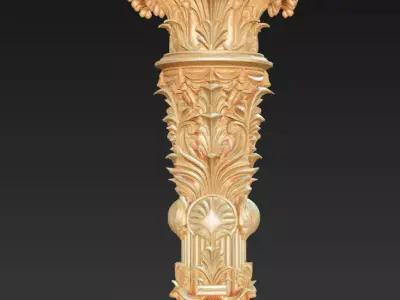 Ornate Corinthian Column - Royal Decorative Sculpture Pedestal 3D print model