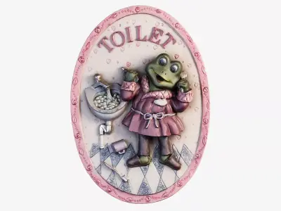 Bathroom Sign Decor PBR Low-poly 3D model