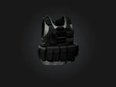 Tactical Vest Low-poly 3D model 8