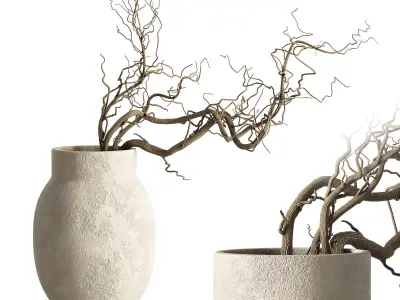 Japandi inredning bouquet 3D model