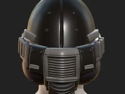 Helmet plastic mask protection Low-poly 3D model