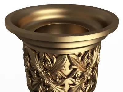 Carved Capital 1403 Low-poly 3D model