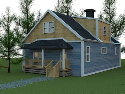 prohouse house plans for cottage Low-poly 3D model