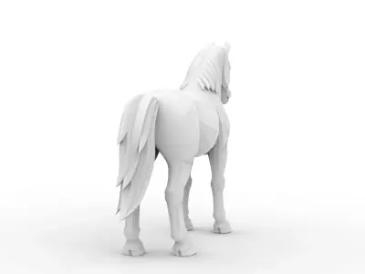 Horse Low-Poly 3D Printable 3D print model