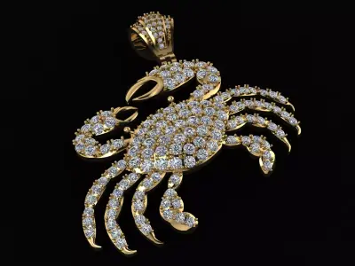 Hip Hop Scorpio Diamond Pendant 3d Printable Model 3D print model