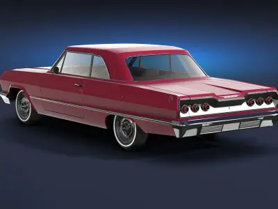 Chevrolet Impala 1963 Low-Poly Low-poly 3D model