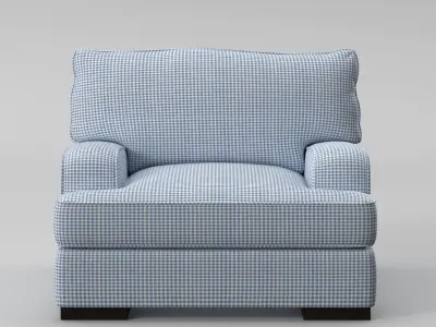 Armchair Blue checkered  3D model